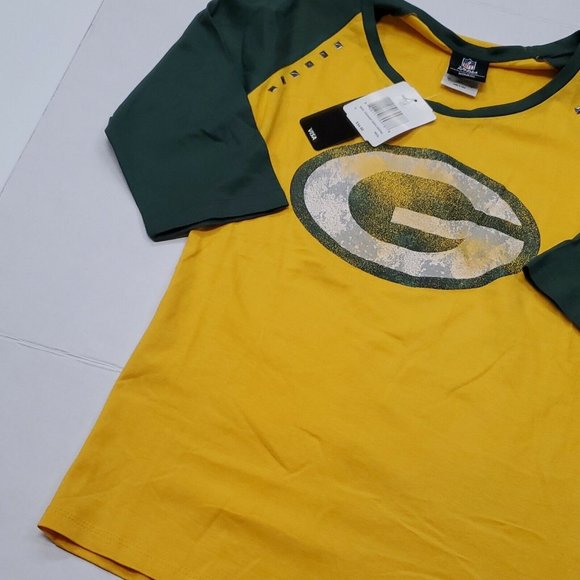 NWT Green Bay Packers Yellow Long Sleeve Top Shirt Women's Small New With Tags - Picture 7 of 8